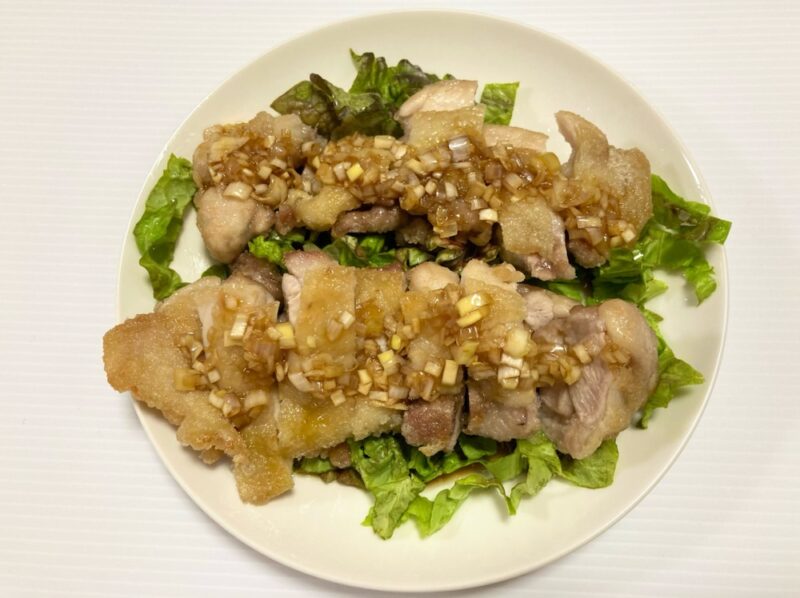 日本食研油淋鶏の素を使って油淋鶏が完成した所